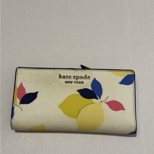 kate spade Lemon Print Wallet - Yellow, Blue, Pink